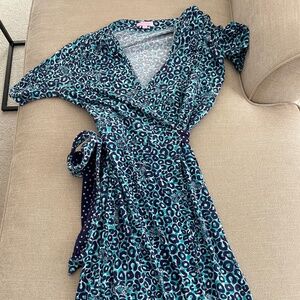 Lilly Pulitzer leopard wrap dress